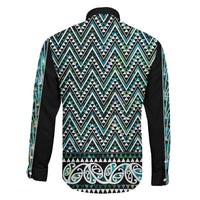 New Zealand Maori Niho Taniwha Family Matching Puletasi and Hawaiian Shirt Papua Shell - Mangopare Puhoro Pattern LT9 Son's Shirt Green - Polynesian Pride