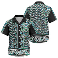 New Zealand Maori Niho Taniwha Family Matching Summer Maxi Dress and Hawaiian Shirt Papua Shell - Mangopare Puhoro Pattern LT9 Son's Shirt Green - Polynesian Pride