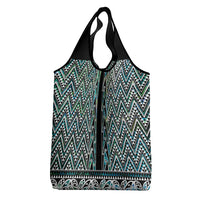 New Zealand Maori Niho Taniwha Grocery Bag Papua Shell - Mangopare Puhoro Pattern