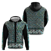 New Zealand Maori Niho Taniwha Hoodie Papua Shell - Mangopare Puhoro Pattern
