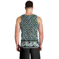 New Zealand Maori Niho Taniwha Men Tank Top Papua Shell - Mangopare Puhoro Pattern