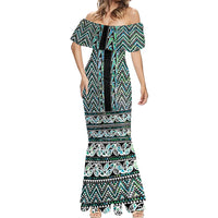 New Zealand Maori Niho Taniwha Mermaid Dress Papua Shell - Mangopare Puhoro Pattern