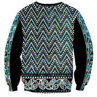 New Zealand Maori Niho Taniwha Sweatshirt Papua Shell - Mangopare Puhoro Pattern