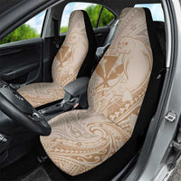 Hawaii Monk Seal and Map Car Seat Cover Polynesian Kanaka Maoli Beige Vibe
