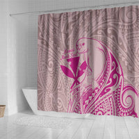 Hawaii Monk Seal and Map Shower Curtain Polynesian Kanaka Maoli Pink Vibe