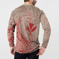 Hawaii Monk Seal and Map Button Sweatshirt Polynesian Kanaka Maoli Red Vibe