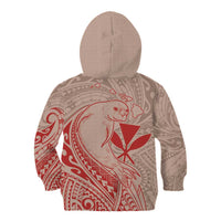 Hawaii Monk Seal and Map Kid Hoodie Polynesian Kanaka Maoli Red Vibe