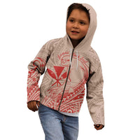Hawaii Monk Seal and Map Kid Hoodie Polynesian Kanaka Maoli Red Vibe