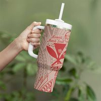 Hawaii Monk Seal and Map Tumbler With Handle Polynesian Kanaka Maoli Red Vibe LT9 - Polynesian Pride