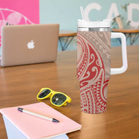 Hawaii Monk Seal and Map Tumbler With Handle Polynesian Kanaka Maoli Red Vibe LT9 - Polynesian Pride