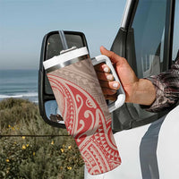 Hawaii Monk Seal and Map Tumbler With Handle Polynesian Kanaka Maoli Red Vibe LT9 - Polynesian Pride