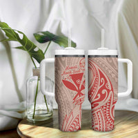 Hawaii Monk Seal and Map Tumbler With Handle Polynesian Kanaka Maoli Red Vibe LT9 - Polynesian Pride