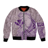 Hawaii Monk Seal and Map Bomber Jacket Polynesian Kanaka Maoli Violet Vibe