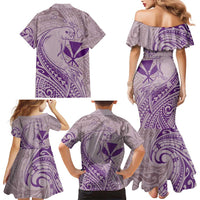 Hawaii Monk Seal and Map Family Matching Mermaid Dress and Hawaiian Shirt Polynesian Kanaka Maoli Violet Vibe