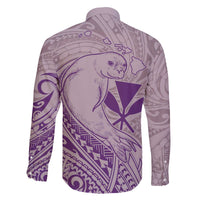 Hawaii Monk Seal and Map Family Matching Off Shoulder Short Dress and Hawaiian Shirt Polynesian Kanaka Maoli Violet Vibe LT9 - Polynesian Pride