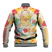 Kawaii Turtle Baseball Jacket Aloha Hibiscus Flowers LT9 - Polynesian Pride