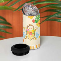 Kawaii Turtle 4 in 1 Can Cooler Tumbler Aloha Hibiscus Flowers LT9 - Polynesian Pride