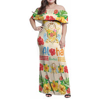 Kawaii Turtle Family Matching Off Shoulder Maxi Dress and Hawaiian Shirt Aloha Hibiscus Flowers