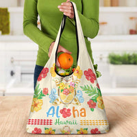 Kawaii Turtle Grocery Bag Aloha Hibiscus Flowers LT9 - Polynesian Pride