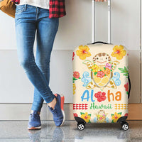 Kawaii Turtle Luggage Cover Aloha Hibiscus Flowers LT9 - Polynesian Pride