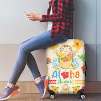Kawaii Turtle Luggage Cover Aloha Hibiscus Flowers LT9 - Polynesian Pride