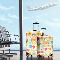 Kawaii Turtle Luggage Cover Aloha Hibiscus Flowers LT9 - Polynesian Pride