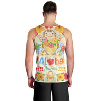 Kawaii Turtle Men Tank Top Aloha Hibiscus Flowers LT9 - Polynesian Pride