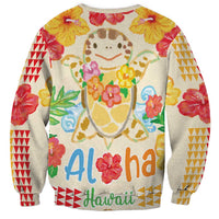 Kawaii Turtle Sweatshirt Aloha Hibiscus Flowers LT9 - Polynesian Pride