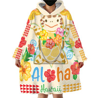 Kawaii Turtle Wearable Blanket Hoodie Aloha Hibiscus Flowers LT9 - Polynesian Pride