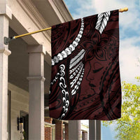 Polynesian Girl Tribal Tattoo Garden Flag Oxbood Vibe LT9 House Flag Oxblood - Polynesian Pride