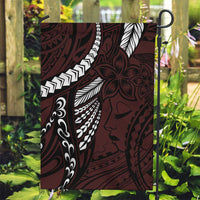 Polynesian Girl Tribal Tattoo Garden Flag Oxbood Vibe LT9 Garden Flag Oxblood - Polynesian Pride