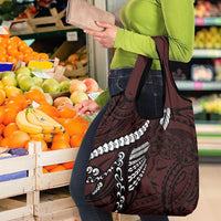 Polynesian Girl Tribal Tattoo Grocery Bag Oxbood Vibe LT9 - Polynesian Pride