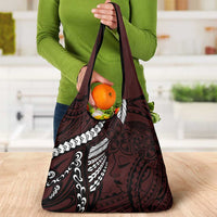 Polynesian Girl Tribal Tattoo Grocery Bag Oxbood Vibe LT9 - Polynesian Pride