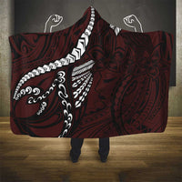 Polynesian Girl Tribal Tattoo Hooded Blanket Oxbood Vibe LT9 - Polynesian Pride