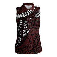 Polynesian Girl Tribal Tattoo Women Sleeveless Polo Shirt Oxbood Vibe
