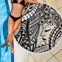 Polynesian Girl Tribal Tattoo Beach Blanket Beige Vibe LT9 - Polynesian Pride