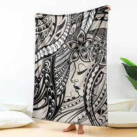 Polynesian Girl Tribal Tattoo Blanket Beige Vibe LT9 - Polynesian Pride