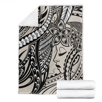 Polynesian Girl Tribal Tattoo Blanket Beige Vibe LT9 - Polynesian Pride