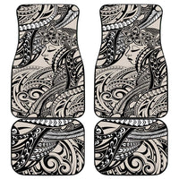 Polynesian Girl Tribal Tattoo Car Mats Beige Vibe LT9 - Polynesian Pride