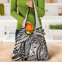 Polynesian Girl Tribal Tattoo Grocery Bag Beige Vibe LT9 - Polynesian Pride