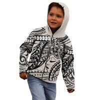 Polynesian Girl Tribal Tattoo Kid Hoodie Beige Vibe
