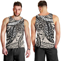 Polynesian Girl Tribal Tattoo Men Tank Top Beige Vibe LT9 - Polynesian Pride