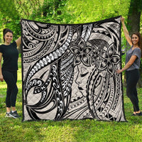 Polynesian Girl Tribal Tattoo Quilt Beige Vibe