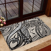 Polynesian Girl Tribal Tattoo Rubber Doormat Beige Vibe LT9 - Polynesian Pride