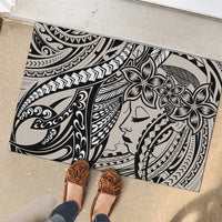 Polynesian Girl Tribal Tattoo Rubber Doormat Beige Vibe LT9 - Polynesian Pride