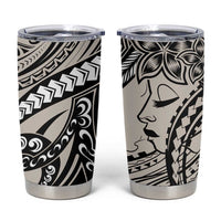 Polynesian Girl Tribal Tattoo Tumbler Cup Beige Vibe LT9 Beige - Polynesian Pride