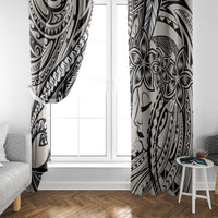 Polynesian Girl Tribal Tattoo Window Curtain Beige Vibe LT9 - Polynesian Pride