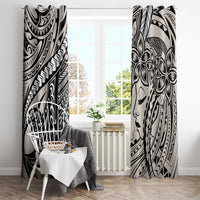 Polynesian Girl Tribal Tattoo Window Curtain Beige Vibe LT9 - Polynesian Pride