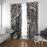 Polynesian Girl Tribal Tattoo Window Curtain Beige Vibe LT9 With Grommets Beige - Polynesian Pride