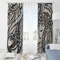 Polynesian Girl Tribal Tattoo Window Curtain Beige Vibe LT9 - Polynesian Pride